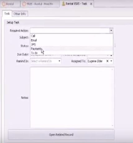 screenshot of RV Rental Manager eXpress